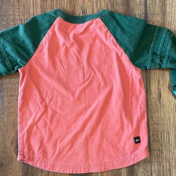 Tea Collection Long Sleeve Colorblock Tee, Size 3 - Picture 4 of 5